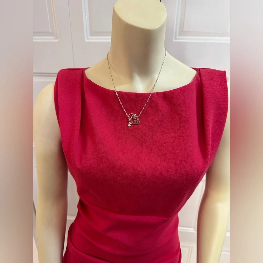 Nicole Miller Hot Pink Open-Back Ruched Sheath Dress - Size 4 - EUC